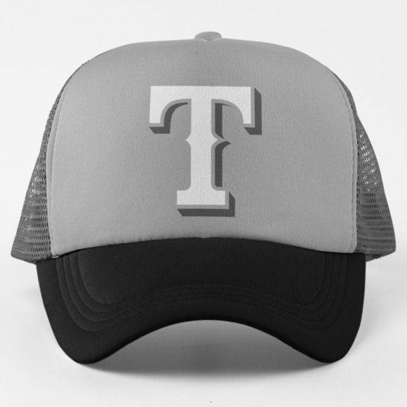 Other - NEW Texas Rangers Greyscale T Logo Foam Trucker Snapback Hat 3TONE GREY